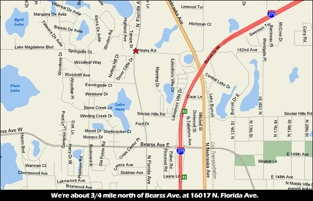 Map to 16017 N. Florida Ave. location